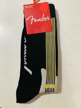 Fender Musical Crew Socks Men’s Shoe Size 7-12 Rock Music Guitar Gift